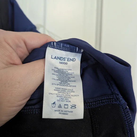 Lands' End Navy Blue One-piece Bathing Suit - Picture 3 of 3